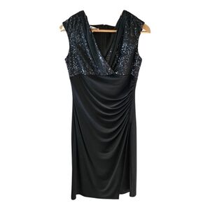 Evan Picone Black Ruched Sheath Dress​​​​